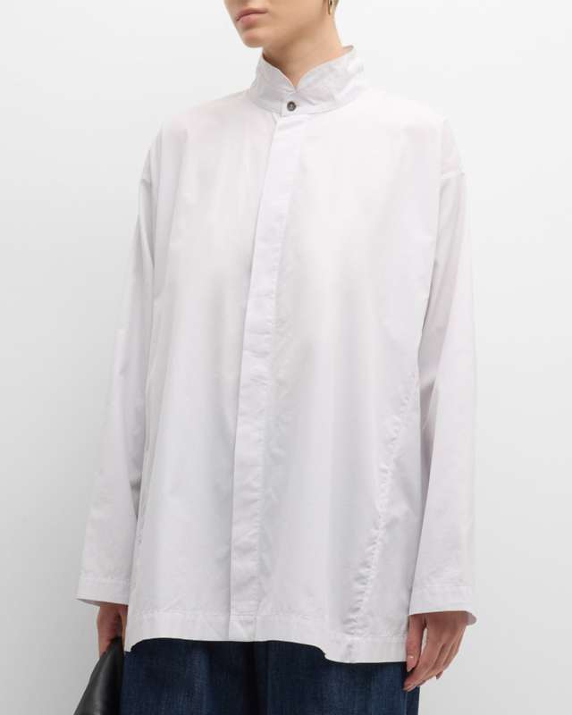 Side Panel Shirt with Double Stand Collar (Long Length)